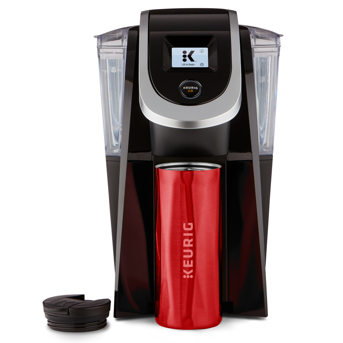 14oz. Faceted Travel Mug Red